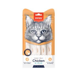 Wanpy Creamy Cat Treat Chicken And Crab 70gm (5x14gm)