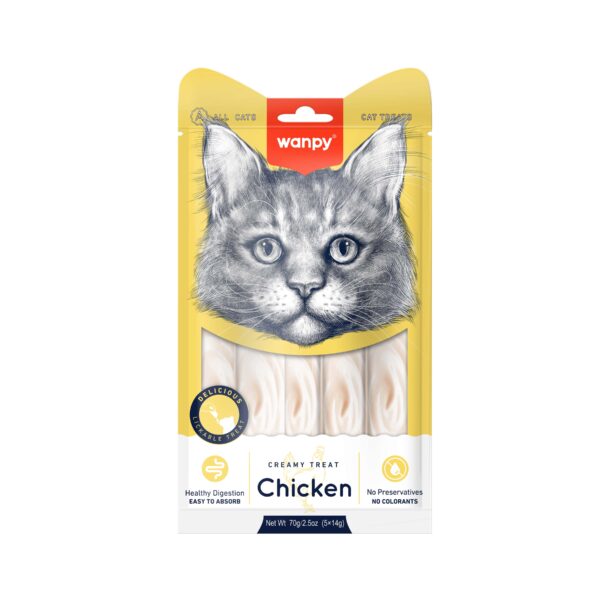 Wanpy Creamy Cat Treat Chicken 70gm (5x14gm)