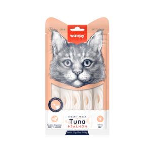 Wanpy Creamy Cat Treat Tuna And Salmon 70gm (5x14gm)