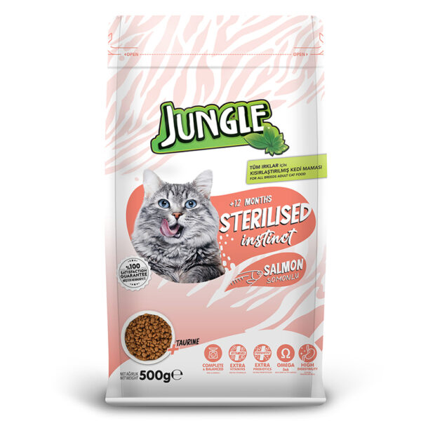 Jungle Adult Cat Food Hairball Control Salmon 500gm