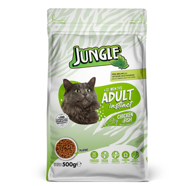 Jungle Adult Dry Cat Food Chicken And Fish 500gm